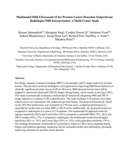 Multimodal MRI-Ultrasound AI for Prostate Cancer Detection Outperforms Radiologist MRI Interpretation: A Multi-Center Study