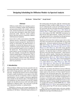 Designing Scheduling for Diffusion Models via Spectral Analysis