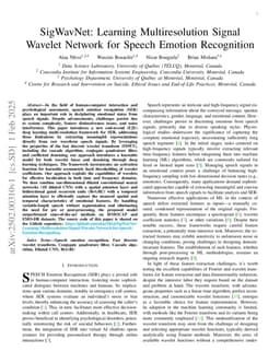 SigWavNet: Learning Multiresolution Signal Wavelet Network for Speech Emotion Recognition