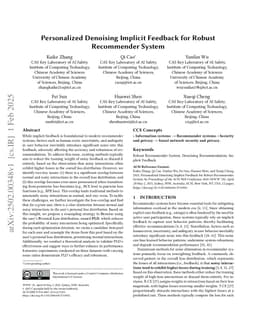 Personalized Denoising Implicit Feedback for Robust Recommender System