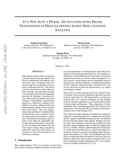 It's Not Just a Phase: On Investigating Phase Transitions in Deep Learning-based Side-channel Analysis