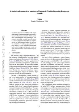 A statistically consistent measure of Semantic Variability using Language Models