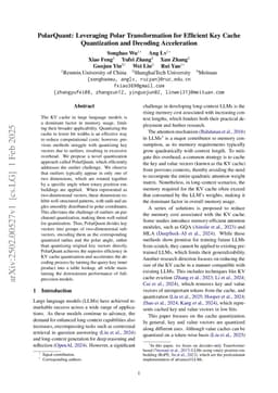 PolarQuant: Leveraging Polar Transformation for Efficient Key Cache Quantization and Decoding Acceleration