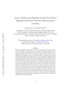 Generic Multimodal Spatially Graph Network for Spatially Embedded Network Representation Learning