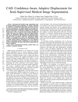 CAD: Confidence-Aware Adaptive Displacement for Semi-Supervised Medical Image Segmentation