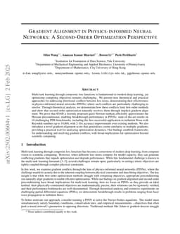 Gradient Alignment in Physics-informed Neural Networks: A Second-Order Optimization Perspective