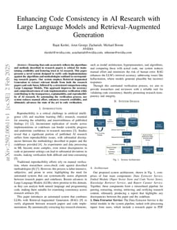 Enhancing Code Consistency in AI Research with Large Language Models and Retrieval-Augmented Generation