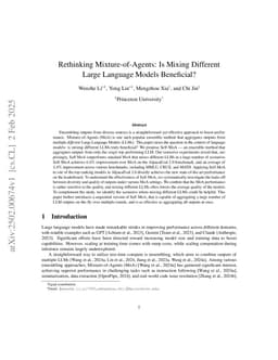 Rethinking Mixture-of-Agents: Is Mixing Different Large Language Models Beneficial?