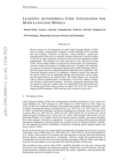 Learning Autonomous Code Integration for Math Language Models