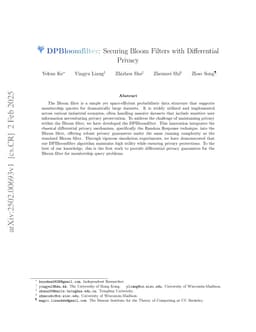 DPBloomfilter: Securing Bloom Filters with Differential Privacy