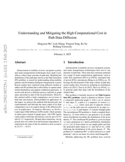 Understanding and Mitigating the High Computational Cost in Path Data Diffusion