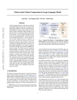 Vision-centric Token Compression in Large Language Model