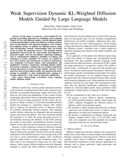 Weak Supervision Dynamic KL-Weighted Diffusion Models Guided by Large Language Models