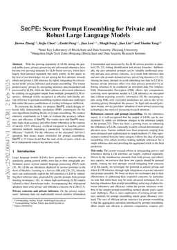 SecPE: Secure Prompt Ensembling for Private and Robust Large Language Models