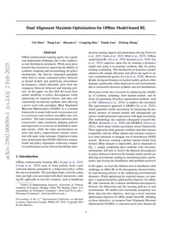 Dual Alignment Maximin Optimization for Offline Model-based RL