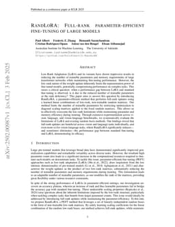 RandLoRA: Full-rank parameter-efficient fine-tuning of large models