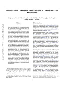 Label Distribution Learning with Biased Annotations by Learning Multi-Label Representation