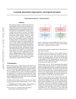Learnable polynomial, trigonometric, and tropical activations