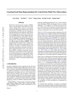 Learning Fused State Representations for Control from Multi-View Observations