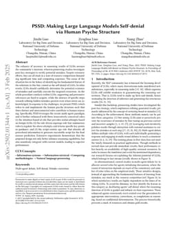 PSSD: Making Large Language Models Self-denial via Human Psyche Structure