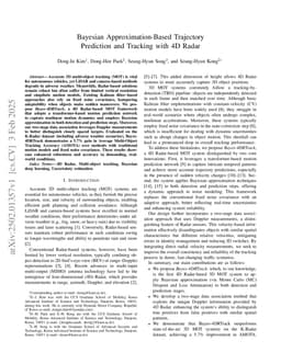 Bayesian Approximation-Based Trajectory Prediction and Tracking with 4D Radar