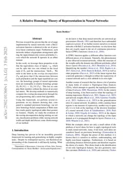 A Relative Homology Theory of Representation in Neural Networks