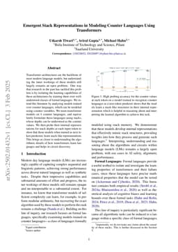 Emergent Stack Representations in Modeling Counter Languages Using Transformers