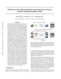 BD-Diff: Generative Diffusion Model for Image Deblurring on Unknown Domains with Blur-Decoupled Learning
