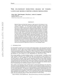 The in-context inductive biases of vision-language models differ across modalities