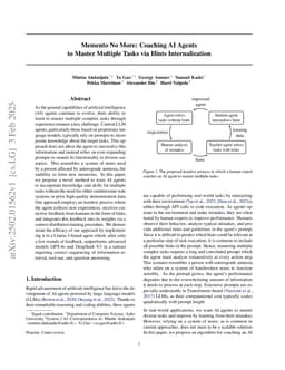 Memento No More: Coaching AI Agents to Master Multiple Tasks via Hints Internalization