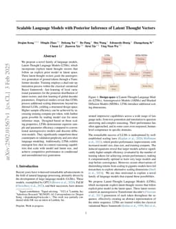 Scalable Language Models with Posterior Inference of Latent Thought Vectors