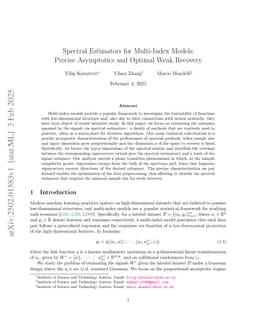 Spectral Estimators for Multi-Index Models: Precise Asymptotics and Optimal Weak Recovery