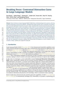 Breaking Focus: Contextual Distraction Curse in Large Language Models