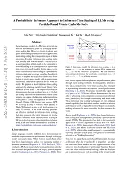 A Probabilistic Inference Approach to Inference-Time Scaling of LLMs using Particle-Based Monte Carlo Methods