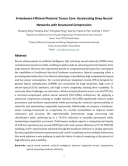 A Hardware-Efficient Photonic Tensor Core: Accelerating Deep Neural Networks with Structured Compression