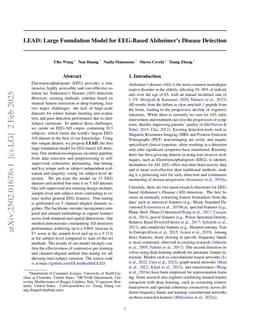 LEAD: Large Foundation Model for EEG-Based Alzheimer's Disease Detection