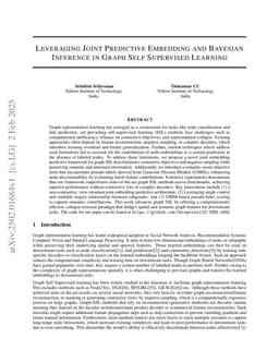 Leveraging Joint Predictive Embedding and Bayesian Inference in Graph Self Supervised Learning