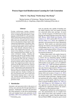 Process-Supervised Reinforcement Learning for Code Generation