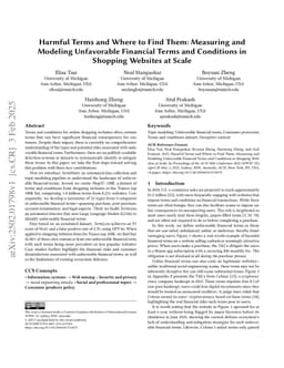 Harmful Terms and Where to Find Them: Measuring and Modeling Unfavorable Financial Terms and Conditions in Shopping Websites at Scale