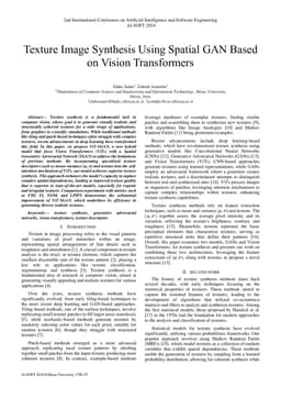Texture Image Synthesis Using Spatial GAN Based on Vision Transformers