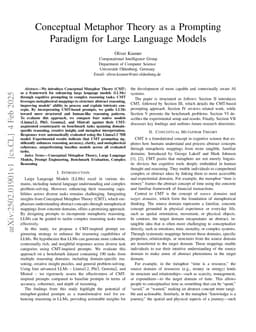 Conceptual Metaphor Theory as a Prompting Paradigm for Large Language Models