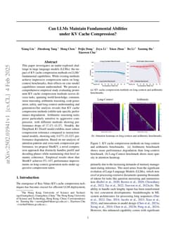 Can LLMs Maintain Fundamental Abilities under KV Cache Compression?