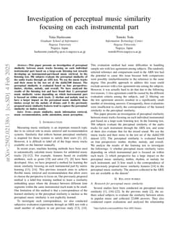 Investigation of perceptual music similarity focusing on each instrumental part