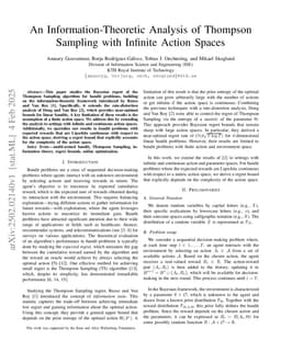 An Information-Theoretic Analysis of Thompson Sampling with Infinite Action Spaces