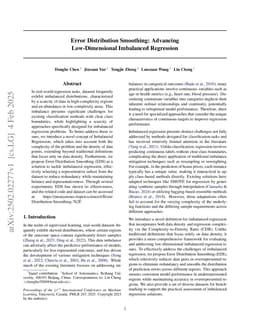 Error Distribution Smoothing:Advancing Low-Dimensional Imbalanced Regression