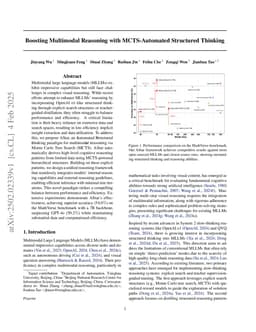 Boosting Multimodal Reasoning with MCTS-Automated Structured Thinking