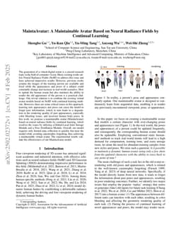 MaintaAvatar: A Maintainable Avatar Based on Neural Radiance Fields by Continual Learning