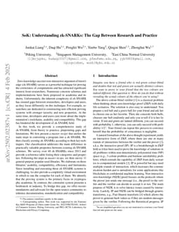 SoK: Understanding zk-SNARKs: The Gap Between Research and Practice