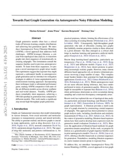 Towards Fast Graph Generation via Autoregressive Noisy Filtration Modeling