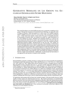 Generative Modeling on Lie Groups via Euclidean Generalized Score Matching